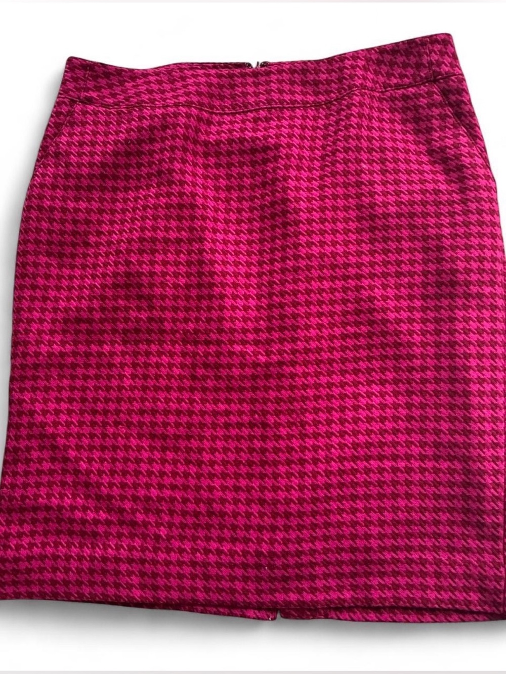 Merona Fuchsia Pink Houndstooth Pencil Skirt Size 12